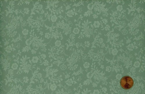 3 Sheets of Damask Green 61A6123 Dollhouse Wallpaper