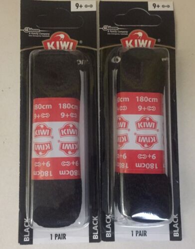 KIWI OUTDOOR Walking Hiking Boot Laces 180cm Black Flat MADE IN USA 2 Pairs 