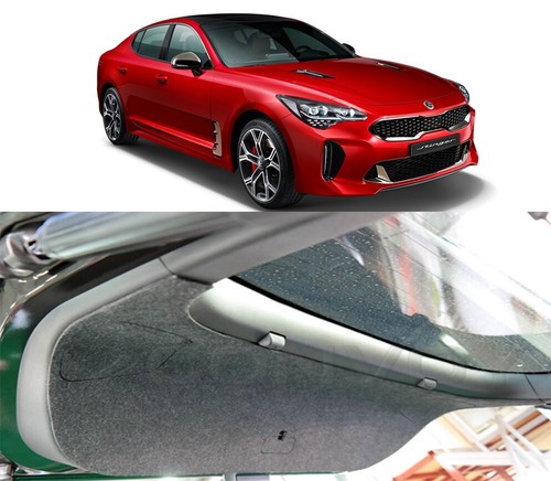 Convoy Gray Felt Rear Trunk Door Protector Cover Guard for Kia Stinger 2018