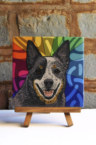 Australian Cattle Dog Ceramic Coaster Tile