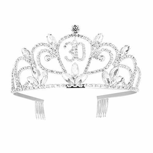 NEW Happy Birthday 30th Silver Crystal Tiara Crown DescriptionWith The N PREMIU