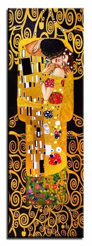 Antiquitaten Kunst 150x50 Olgemalde Handgemalt Leinwand Signiert Der Kuss Gustav Klimt Modenabelcanto It