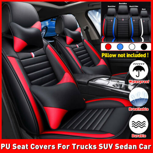 1xSeat Universal Car Front Seat Cover Cushion PU Leather for Vehicles Auto SUV