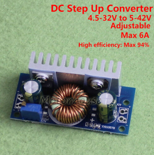 DC-DC Boost Step-up ajustable Convertidor de 5-32 V a 6-42 V 6 A Módulo de Fuente de alimentación