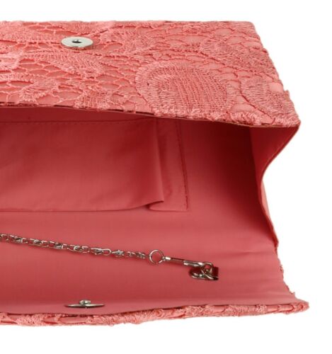 Elegant Satin Lace Clutch Bag Womens Designer Wedding Rose Gold Evening Handbag