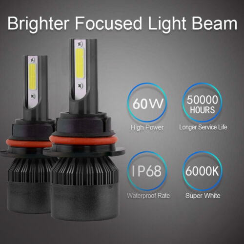 LED Headlight Kit 9005 HB3 6000K White Bulbs High Beam for Chevy Cruze 2016-2018