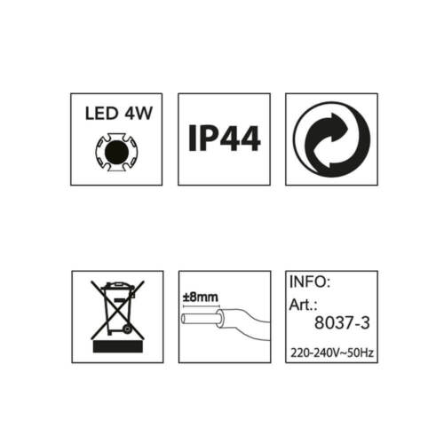 Ip44 4w LED lámpara de instalación instalación emisor spot blanco cálido 3er set pósters especiales 
