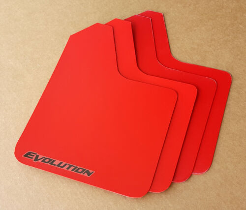 03-15 Lancer EVO Evolution 8 9 X STARTER Mud Flaps Set RED w// Vinyl Logo SR