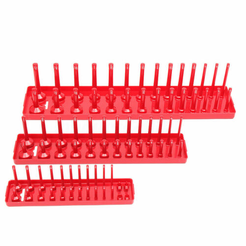 6/3Pcs Socket Organizer Tray Rack Storage Holder Tool Metric SAE 1/4" 3/8" 1/2" 
