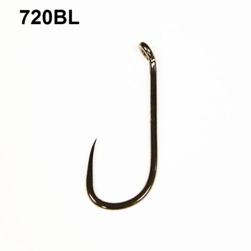 15pc NEXTackle 720 BL Barbless Fly Tying Nymph Fly Hooks Black Nickel