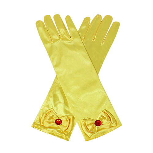 Kids Girls Long Satin Bowknot Gloves Princess Costume Party Wedding Accessories