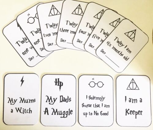 Harry Potter 20 Baby Milestone Cards Baby Shower Maternity Gift Photo Props Fun