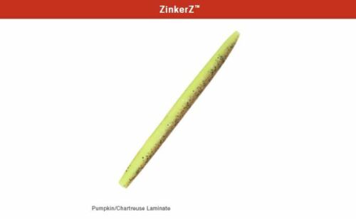 Z-Man ZinkerZ 5/" Pumpkin Chartreuse 6 Pack Soft Plastic Wacky Rig SSINK-48