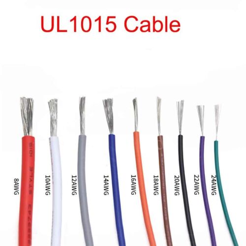 Stranded UL1015 Hookup Cable Automotive Electrical Equipment Wire 8AWG to 24AWG