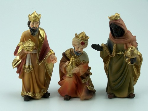 handbemalt Krippenfiguren 11 cm drei Könige Polyresin Hlg ohne Sockel