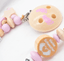 Babyfuß ♥ Baby rosa Holz Schnullerkette mit Namen ♥ Mädchen ♥ kleine Schwester