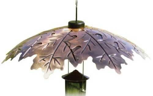 Woodlink Brushed Copper 18/" Oak Leaf Weather Shield COPLEAF18