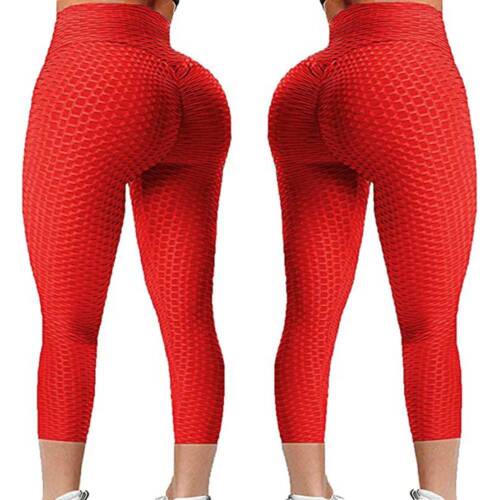 Womens Anti-Cellulite Yoga Set Crop Top Capri Leggings Hot Pants Sports Gym Suit 