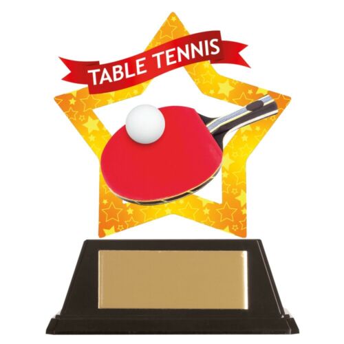 Tennis de Table trophiesacrylic star tennis de table Trophée 100 mm haute Gravure Gratuite