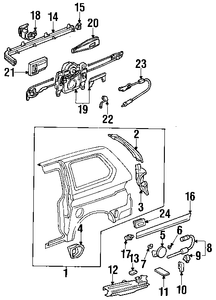 HONDA 72560S0XA03 GENUINE OEM LEFT ROLLER ASSY