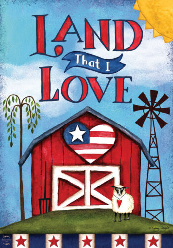 Land That I Love Patriotic House Flag Summer Barn 28" x 40" Briarwood Lane 