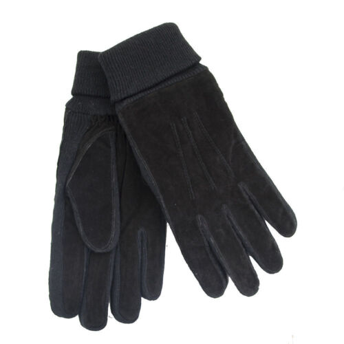 Herren tom franks Schwarz Warm Bequem Wildleder Handschuhe Größen M,L,XL GL397 