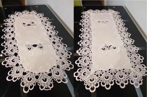 Chic Lace Victorian Style Table Runners White Oval Square Various sizes