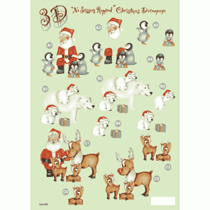051-505 Navidad Diversión A4 Die Cut 3D Decoupage Sheet
