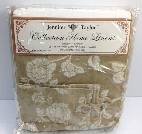 Jennifer Taylor Cream and White Curtain Pole Top Left Panel 54" x 108" Heirloom 
