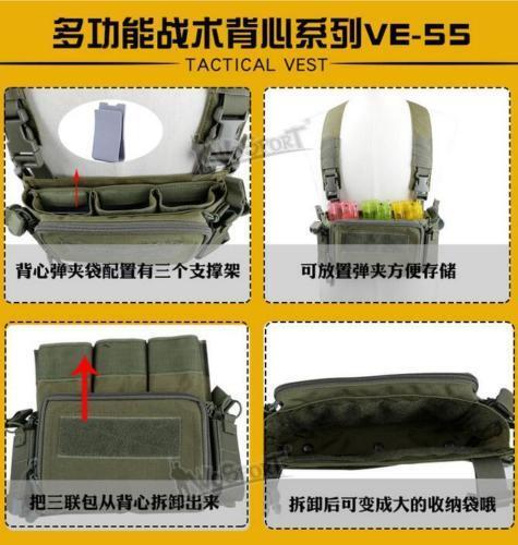Quick Release Hunting Vest Chest Rig can fit for Tactical Vest Backpack