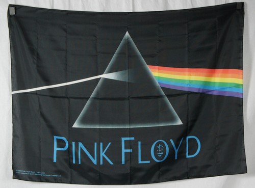 Authentic PINK FLOYD Dark Side Of The Moon Silk-Like Fabric Poster Flag NEW