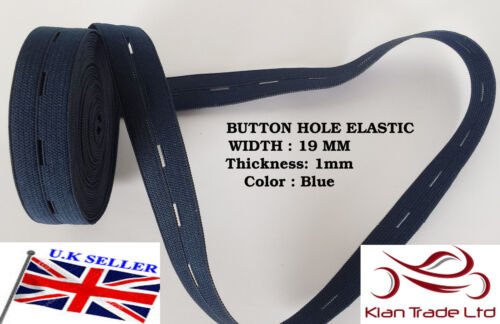 20mm 3//4/" Blu Navy Bottone Foro Elastico Tessuta in vita per asole nozione da cucire
