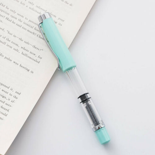 Transparent Ink Piston Absorption Fountain Pen Extra Fine EF Nib 0.38/0.5mm Gift 