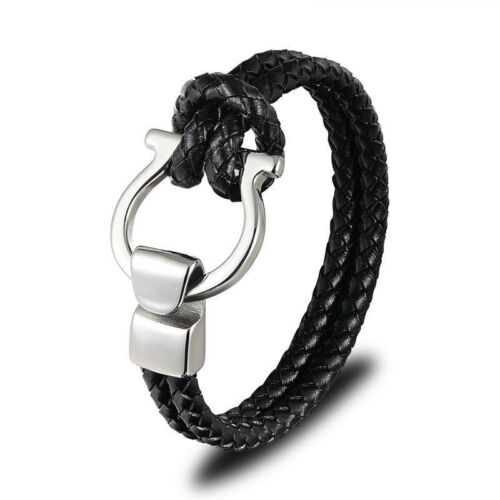Ancres boucle tressé Bracelets En Cuir Mode Bracelets unisexe en acier inoxydable