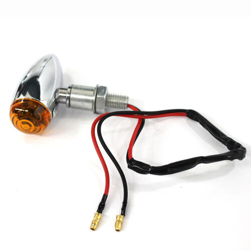 Motorcycle Turn Signals Amber Indicators Tail Light Chrome Bullet 12V for Harley