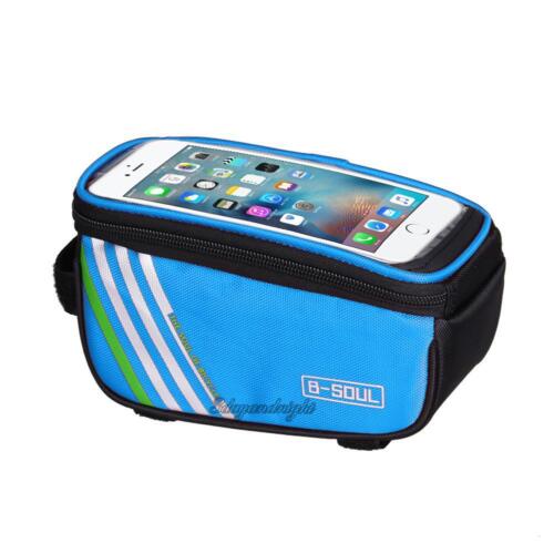 Waterproof Cycling Bike Bicycle Front Frame Pannier Tube Bag For Smart Phone 5'' 
