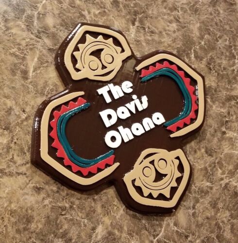 9" XL Polynesian Themed Personalized Family Last Name Sign!! Disney Inspired 