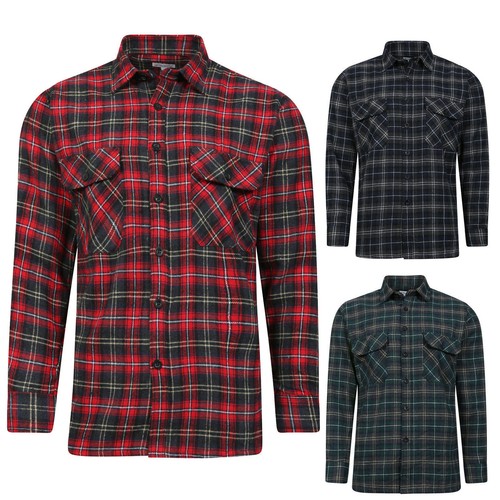 NEW FLANNEL BRUSHED COTTON MENS SHIRT LUMBERJACK CHECK LONG SLEEVE WORK SHIRTS