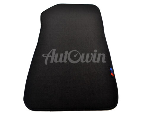 BMW X5 Series F15 Black Floor Mats With 3 Color Stripes and Side Clips LHD NEW