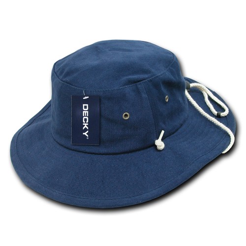 Navy Blue Aussie Boonie Safari Bucket Fishing Outback Drawstring Hat Hats S//M