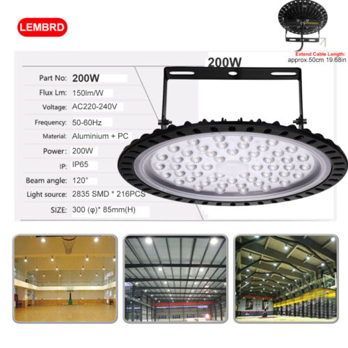 LED High Bay Light 50/100/200/300/500W Low Bay UFO Warehouse Industrial Lights~ 