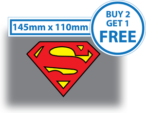 2 X Superman Logo Crest Laptop Sticker Vinyl Wall Art Car Bumper Superhero Comic