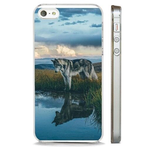 Lobo Husky hermosa naturaleza libre claro caso cubierta teléfono se adapta iPhone 5 6 7 8 X 