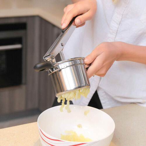 EE_ Universal Stainless Steel Potato Ricer Masher Hand Held Smooth Vegetable Fru 