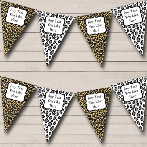 Leopard Print Funky Personalised Birthday Party Bunting Banner Garland
