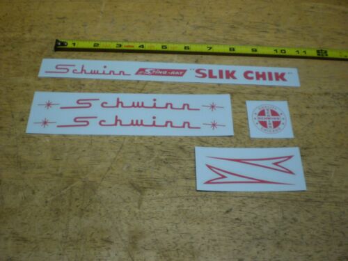 Schwinn Approved Stingray Bicycle Rose Slik Chik Decal Set