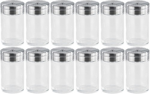 Stilvolles Gewürzstreuer-Set Aromabehälter aus Glas Streuer Edelstahl 12er-Set