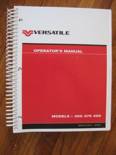 Details about   Versatile 350 375 400 Tractor operators manual 