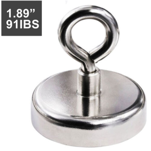 US 91//150//180LBS FISHING MAGNET Super Strong Neodymium Round Thick Eye Bolt