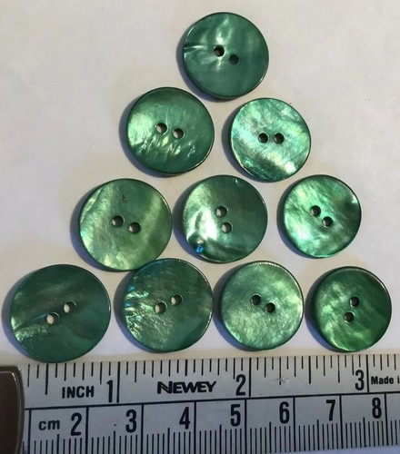 Green Shell Buttons 18mm x 10